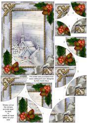 Blue Church Holly 7x5inch All 4 Corner Stacker Card Front