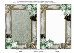 Blue Church Snow 7x5inch Plain Card Front and Frame