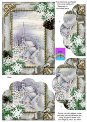 Blue Church Snow One Edge Scallop Bottom 7x5inch Stacker
