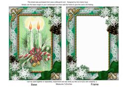 Candle Duo Snow 7x5inch Picture Card Front and Frame