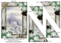 Blue Church Snow 7x5inch Triangle Duo Corner Stacker