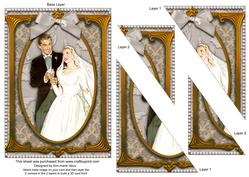 Elegant Wedding Couple 7x5inch Triangle Duo Corner Stacker