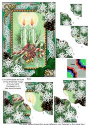 Candle Duo Snow 7x5inch Scalloped Duo Corner Stacker