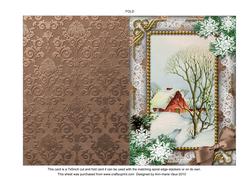 Christmas Scene Snow 7x5inch Folded Picture Card