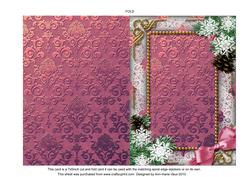 Pink Poinsettia Snow Plain 7x5inch Folded Card