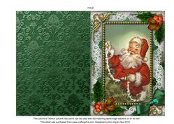 Santa Holly 7x5inch Folded Picture Card
