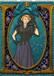 Elegant Teal Lady A4 Picture Sheet