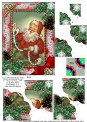 Santa Snow 7x5inch Scalloped Duo Corner Stacker