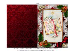 Christmas Book Holly 7x5inch Folded Picture Card