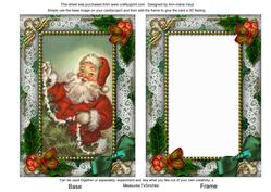 Santa Holly 7x5inch Picture Card Front and Frame