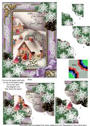 Ours to Yours Snow 7x5inch Scalloped Duo Corner Stacker