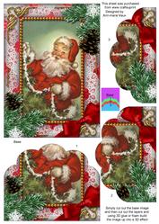 Santa Snow One Edge Scallop Bottom 7x5inch Stacker