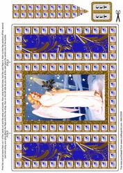 Christmas Angel Blue Bling Giant Square Buckle Card