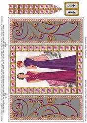 Elegant Ladies Pink Bling Giant Square Buckle Gatefold Card