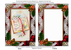 Christmas Book Holly 7x5inch Picture Card Front and Frame