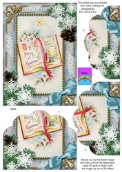 Christmas Book Snow One Edge Scallop Bottom 7x5inch Stacker