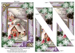 Ours to Yours Snow 7x5inch Triangle Duo Corner Stacker