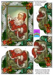 Santa Holly One Edge Scallop Bottom 7x5inch Stacker