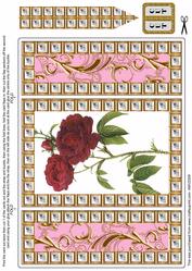 Red Rose Diamond Bling Giant Square Buckle Gatefold Card
