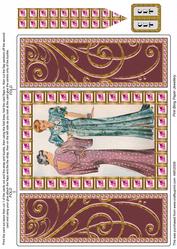 Elegant Ladies 2 Pink Bling Giant Square Buckle Gatefold Card