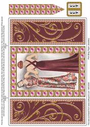 Elegant Ladies 3 Pink Bling Giant Square Buckle Gatefold Card
