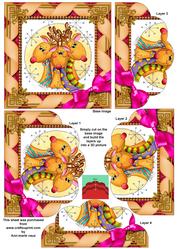 Cute Reindeer One Edge Scallop Bottom Stacker