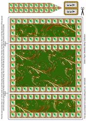 Christmas Green Foil Green Bling Giant Square Buckle Gatefold Card