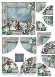 Rooftops Snow All 4 Rounded Corner Card Front