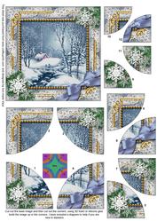 Blue Winter Walk Blue All 4 Rounded Corner Card Front