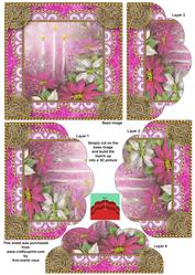 Pink Poinsettia Lace One Edge Scallop Bottom Stacker