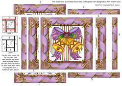 Christmas Bells Ribbon Spiral Edge Stacker Card Front
