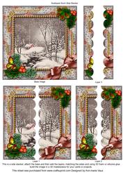 Winter Walk Holly 5inch Square Scalloped 2 Side Stacker