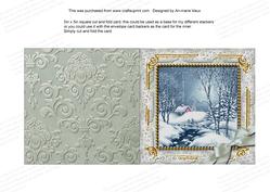 Blue Winter Walk 5in Square Folded Lace Picture Card