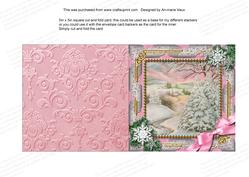 Christmas Stream Snow 5in Square Folded Picture Card