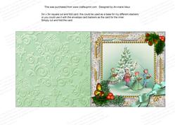 Carol Singers Holly 5in Square Folded Picture Card