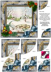 Winter Morning Holly 6 Inch Duo Corner Stack Card Front