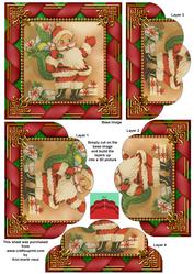 Cute Santa Ribbon One Edge Scallop Bottom Stacker