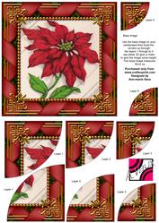 Red Poinsettia 6 Inch Duo Corner Stack Card Front