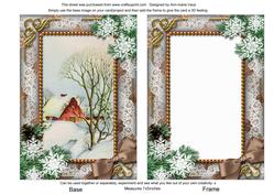 Christmas Scene Snow 7x5inch Picture Card Front and Frame