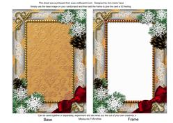 Red Poinsettia Snow 7x5inch Plain Card Front and Frame