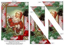 Santa Snow 7x5inch Triangle Duo Corner Stacker