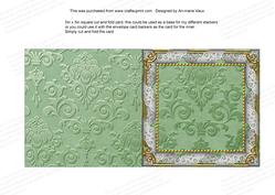 Christmas Stream Holly 5inch Square Plain Folded Card