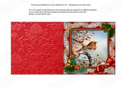 Robin 1 Holly 5in Square Folded Picture Card