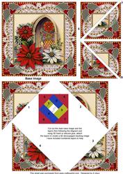 Poinsettia Window 5inch Triangle Edge Spiral Stacker