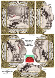Christmas Snow Scene One Edge Scallop Bottom Stacker