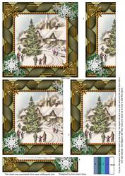Village Scene Snow Ribbon One Edge Side Stacker