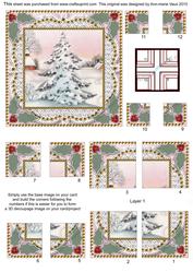 Snow Tree Lace All 4 Corner Stacker Card Front