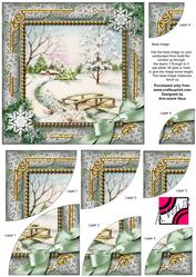 Winter Morning Snow 6 Inch Duo Corner Stack Card Front