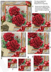 Christmas Roses 5in Square One Corner Stacker