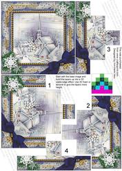 Blue Church Snow 5inch Square Bottom Castle Stacker